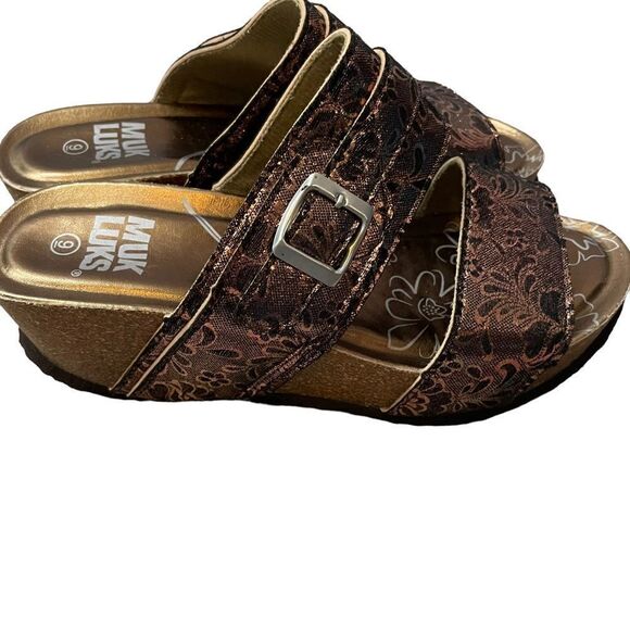 MukLuks Emery Wedge Platform Sandals Size 9 - Picture 6 of 7